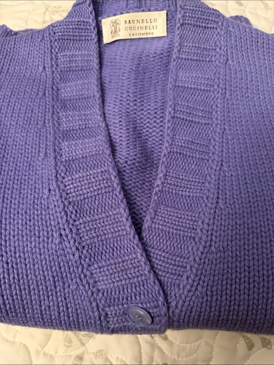Brunello Cucinelli Sweaters - Brunello Cucinelli Lavender Cashmere Button-Front Cardigan